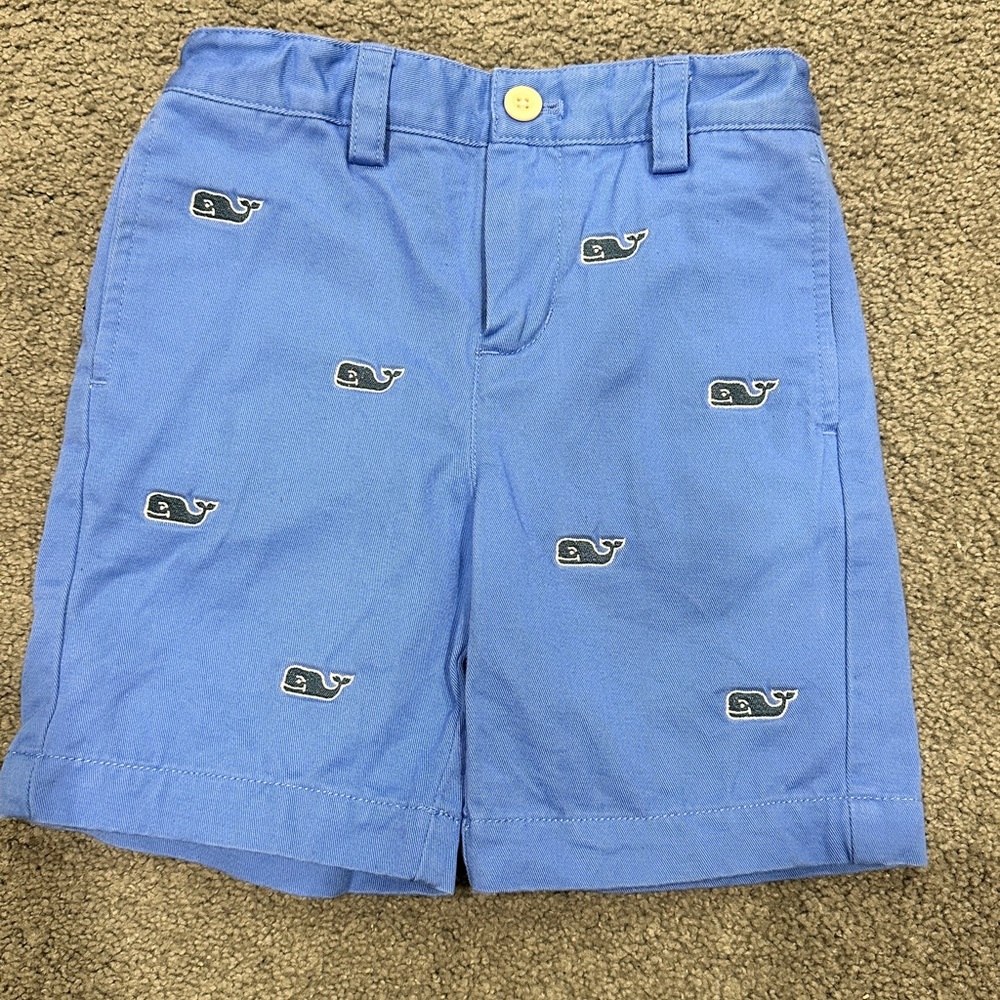 Vineyard Vines Blue Whale Pattern Kids Shorts